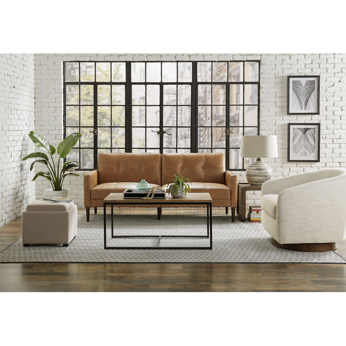 Wade Logan® Bharati Leather Sofa & Reviews | Wayfair